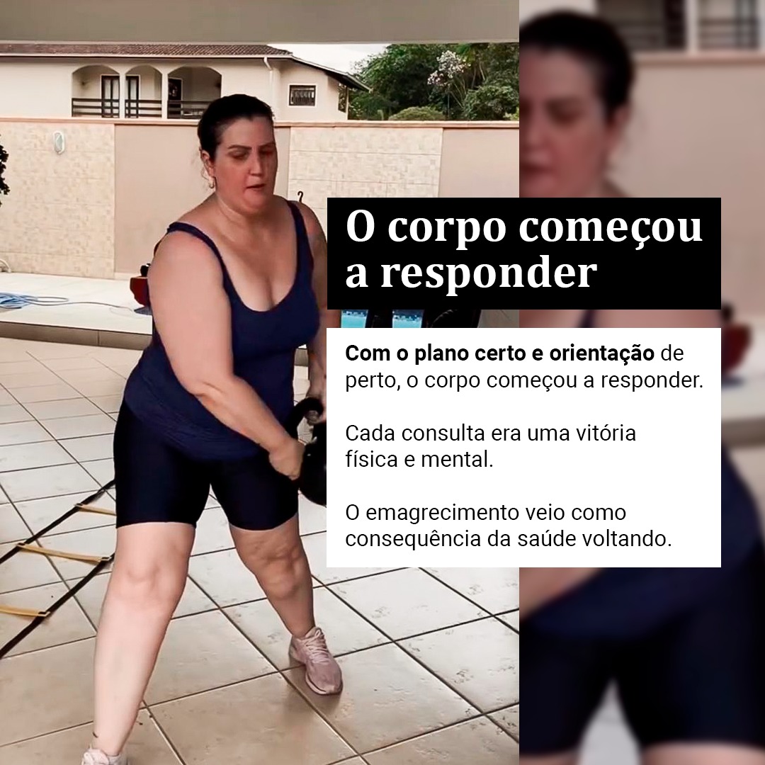 Peça com texto sobre saúde e cansaço antes da mudança